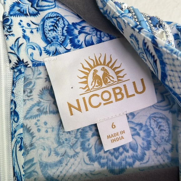 Nicoblu Shalimar Long Tunic Dress with Sapphire Jewel Embellishment - Picture 9 of 11